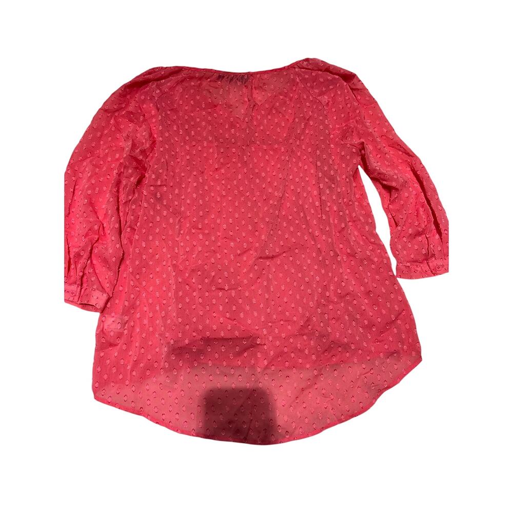 Apt. 9 Women's Coral Pink Blouse Petite Large Long Sleeve Boho - Picture 2 of 5